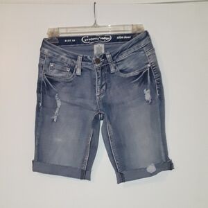 Project indigo slim boot shorts